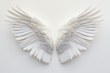 Fototapeta premium White Wings Pair on Plain Background
