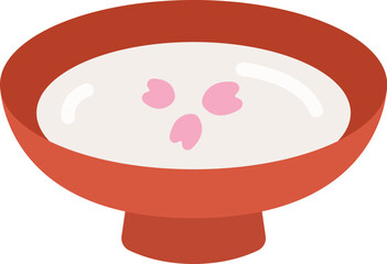 ひな祭りの、甘酒のアイコンのイラスト