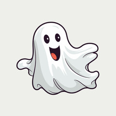 Spectral Apparition: High Quality Ghost Illustration on White Background