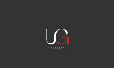 Alphabet letters Initials Monogram logo UG GU U G - obrazy, fototapety, plakaty