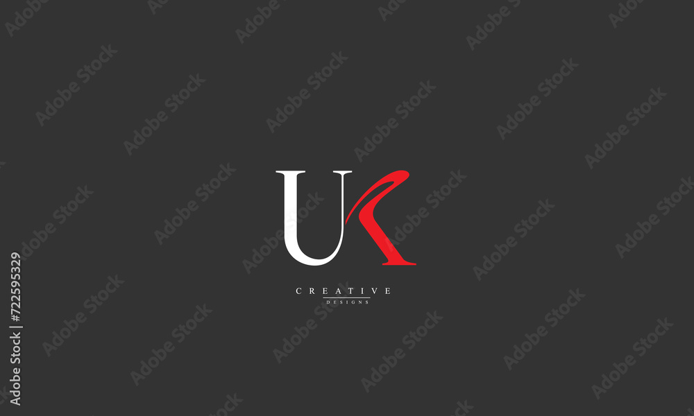 Sticker Alphabet letters Initials Monogram logo UK KU U K - Stickers