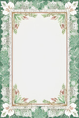 stationery, letter, invitation, or scrapbook paper or card design - green leaf and leaves, ivy, vine and vines, with white flowers