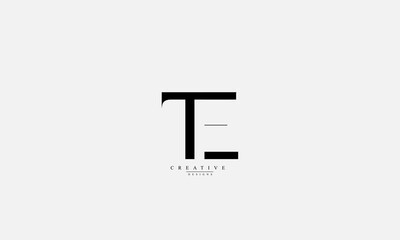 Alphabet letters Initials Monogram logo TE ET T E
