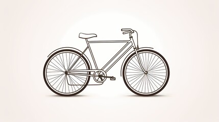 Fototapeta na wymiar Minimalist black and white line drawing of a bicycle, showcasing the simplicity and elegance of classic bike design