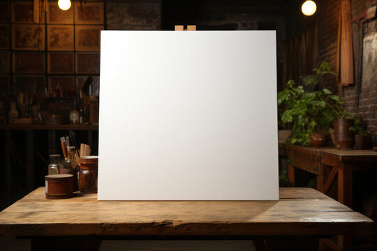 A pure, unmarked canvas awaits an artist's touch, symbolizing the potential and clarity inherent in a blank slate. Generative Ai.