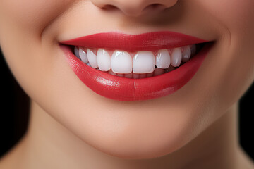 Naklejka premium A dazzling smile with immaculate teeth, reflecting the cleanliness and care associated with good oral hygiene. Generative Ai.