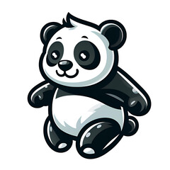 Panda illustration logo isolated on white background