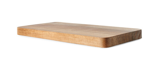One wooden cutting board isolated on white