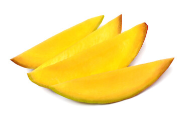 Mango fruit slice isolated on white background