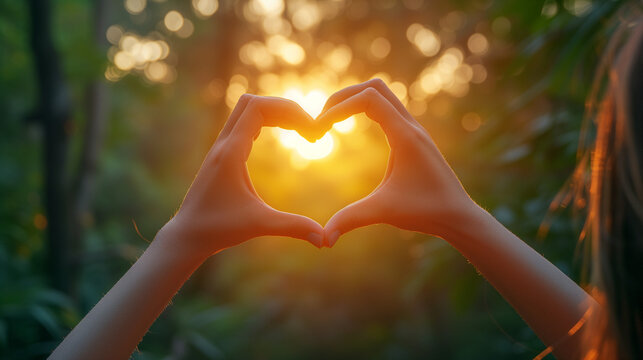 Person Making Heart Shape With Hands in Support of Mental Health
