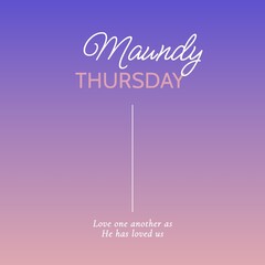 Composition of maundy thursday text on purple background
