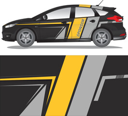 Car wrap decal vector illustration