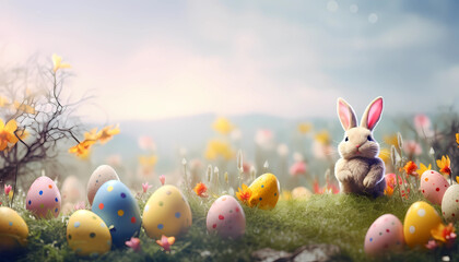 Easter background with copy space for text, banner, template