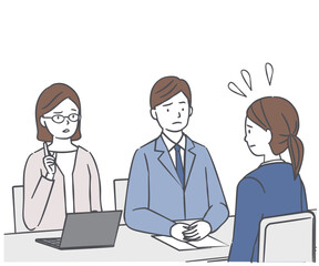 面談で焦る女性