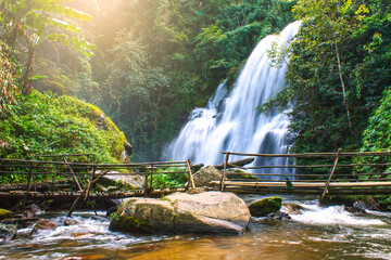 Pha dok siew waterfall in deep forest Chiang Mai Thailand