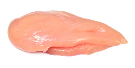 Raw chicken fillets isolated on white background
