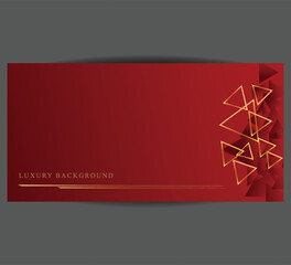 Vector Red and Gold luxury triangle abstract Background