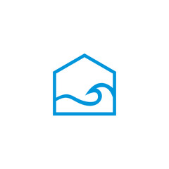 Home wave logo design vector,editable Eps 10