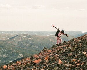 skier in the mountains