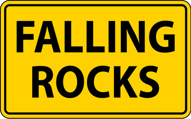 Fototapeta premium Caution Sign, Falling Rocks