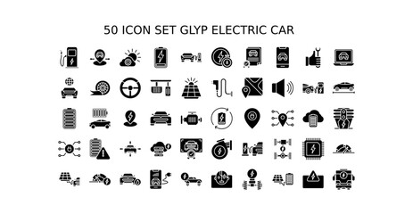 ICON SET GLYP ELECTRIC CAR