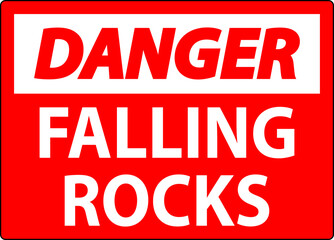Fototapeta premium Danger Sign, Falling Rocks