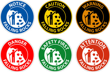 Naklejka premium Campground Sign, Park Sign and Guide Sign, Falling Rocks