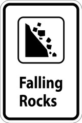 Caution Sign, Park Sign and Guide Sign, Falling Rocks