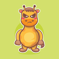Obraz premium serious giraffe animal character mascot with an angry expression isolated cartoon