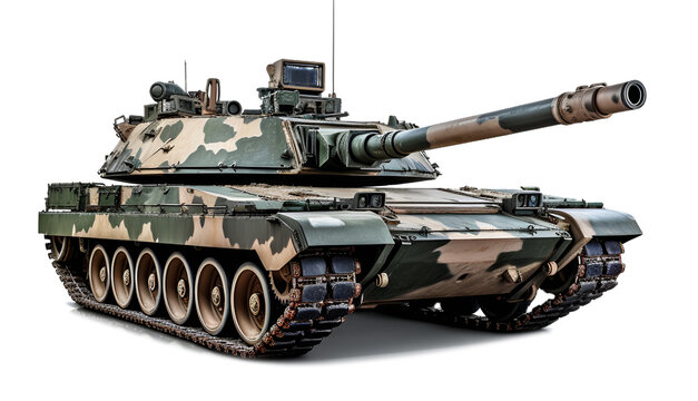 Leopard 2 tank isolated on transparent background