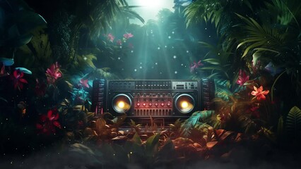 Jungle Jams Wild and Exotic Imagery Amplifying. seamless looping overlay 4k virtual video animation background 