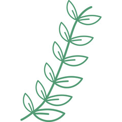 Line Floral Leaf Shape