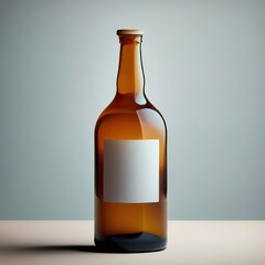 Bottle of beer with label empty mockup template product drink beverage concept