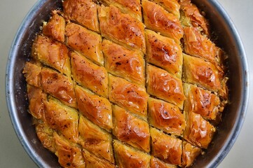 Turkish Dessert Baklava closed up