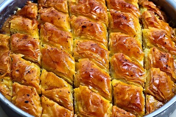 Turkish Dessert Baklava closed up