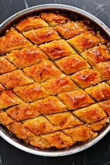 Turkish Dessert Baklava closed up