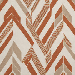 Elegant Botanical and Ethnic Pattern Texture Background in Classic Herringbone Weave Style Gen AI - 722635101