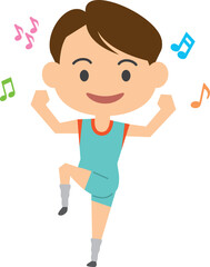 エアロビクスをしている男性のイメージイラスト