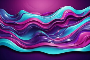 Abstract blue and purple liquid wavy shapes futuristic banner. Glowing retro waves vector

