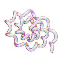 3d rendering hologram geometric curly spiral