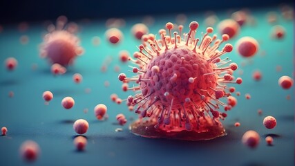 Corona virus multiplication processes in body - obrazy, fototapety, plakaty