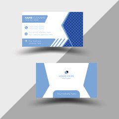 Double-sided Company Modern creative Blue Horizontal and vertical layout. Vector illustration Business card template