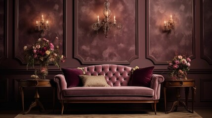 An image of a luxury crimson sofa.
