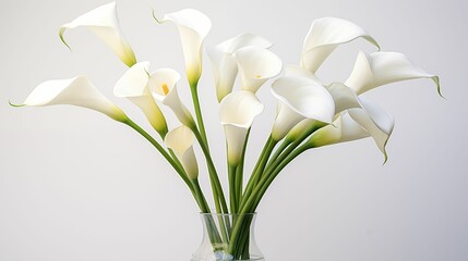 Bouquet of white calla lilies.