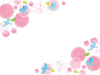 水彩のおしゃれににじむフレーム8