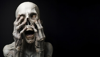 Unearthly Scream: A Sculpture of Terror and Fascination. Perfect for Thematic Projects and Dark Conceptual Art