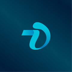Abstract Letter Initial TD DT Vector Logo Design Template