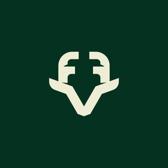 FF Deer Letter Logo. FF letter deer head logo template