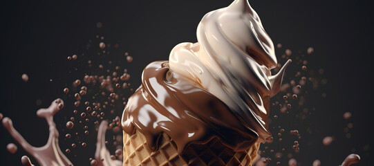 splash of vanilla chocolate cone ice cream 23