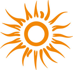 Sun icon flat illustration. Sun cartoon design element.